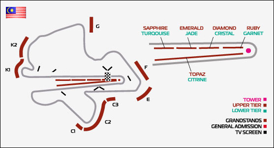 Автодром Sepang International (Малазия, Куала-Лумпур).
Трасса гонки Формула-1.